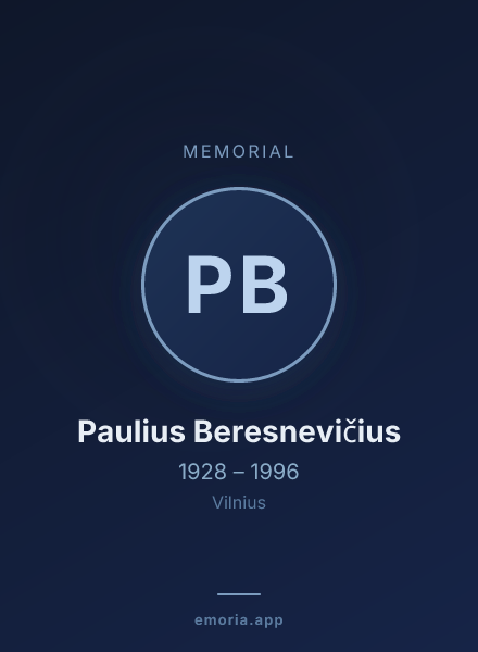 Memorial portrait of Paulius Beresnevičius