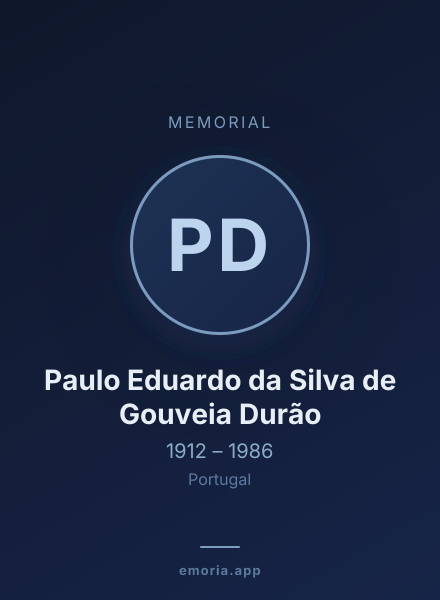 Memorial portrait of Paulo Eduardo da Silva de Gouveia Durão