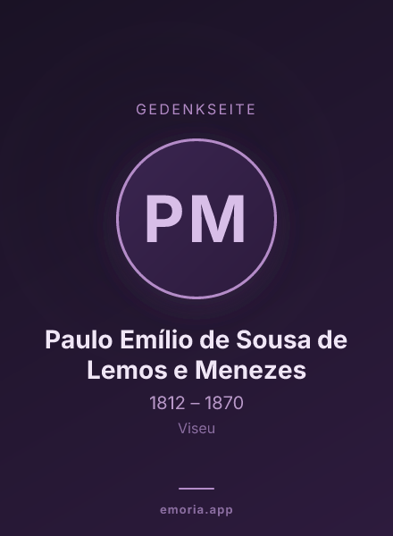 Gedenkportrait von Paulo Emílio de Sousa de Lemos e Menezes