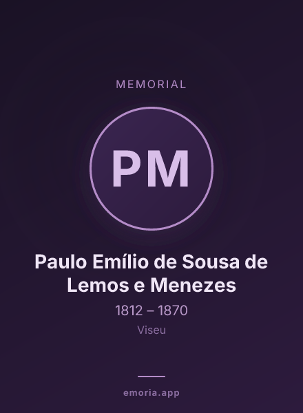 Memorial portrait of Paulo Emílio de Sousa de Lemos e Menezes
