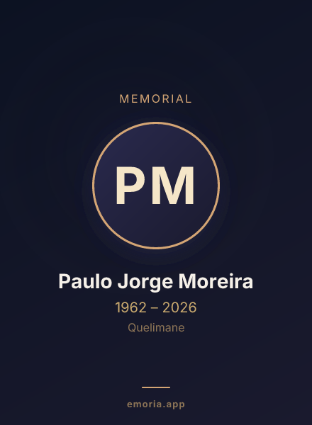 Memorial portrait of Paulo Jorge Moreira