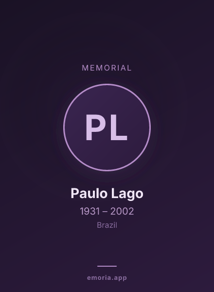 Memorial portrait of Paulo Lago