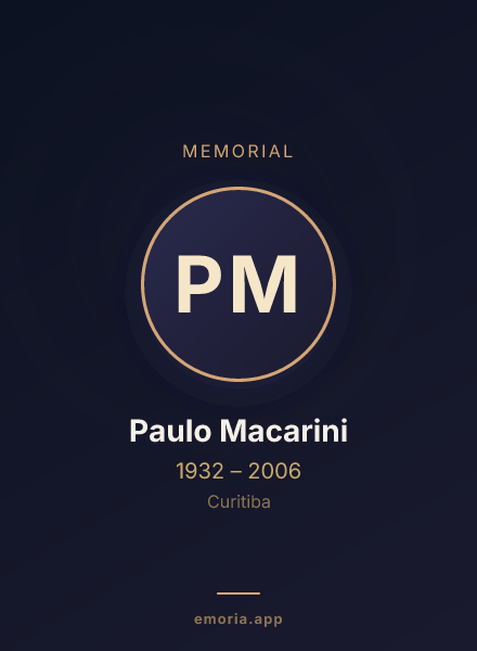 Memorial portrait of Paulo Macarini