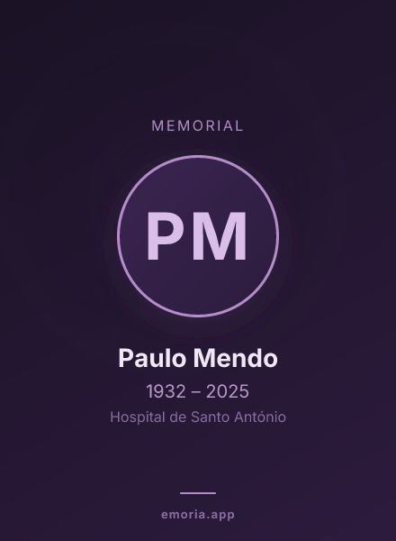 Memorial portrait of Paulo Mendo