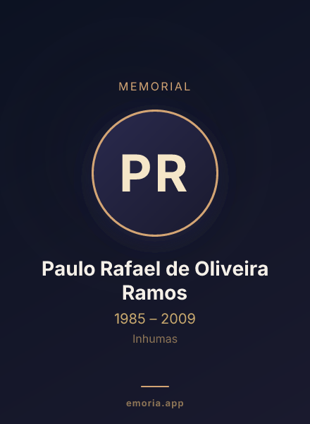 Memorial portrait of Paulo Rafael de Oliveira Ramos