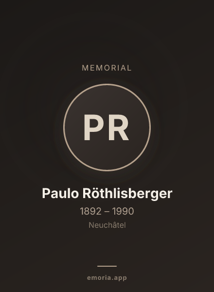 Memorial portrait of Paulo Röthlisberger