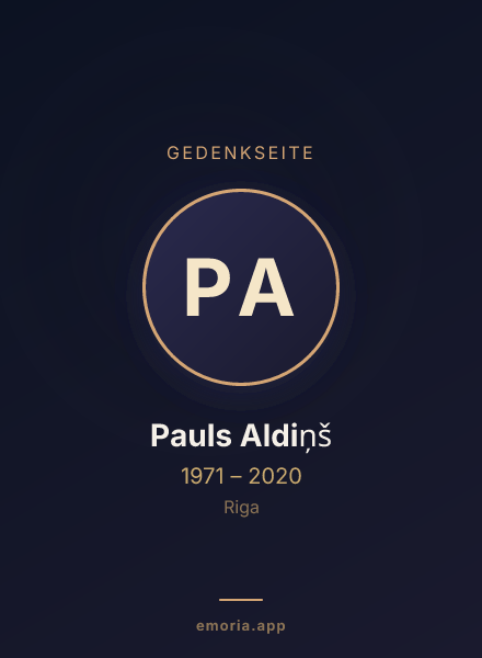 Gedenkportrait von Pauls Aldiņš