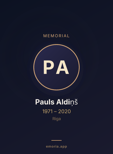 Memorial portrait of Pauls Aldiņš