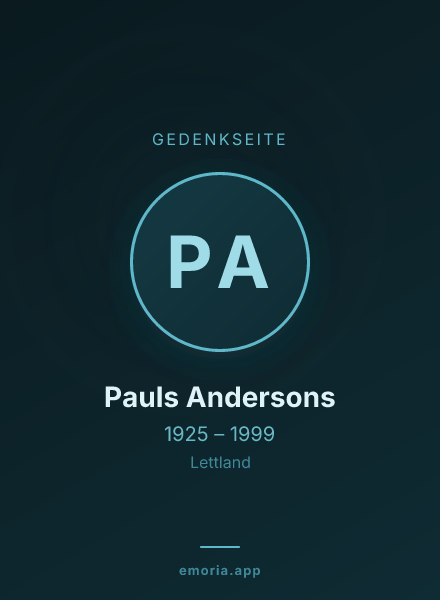 Gedenkportrait von Pauls Andersons