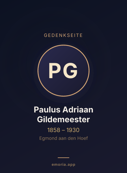 Gedenkportrait von Paulus Adriaan Gildemeester