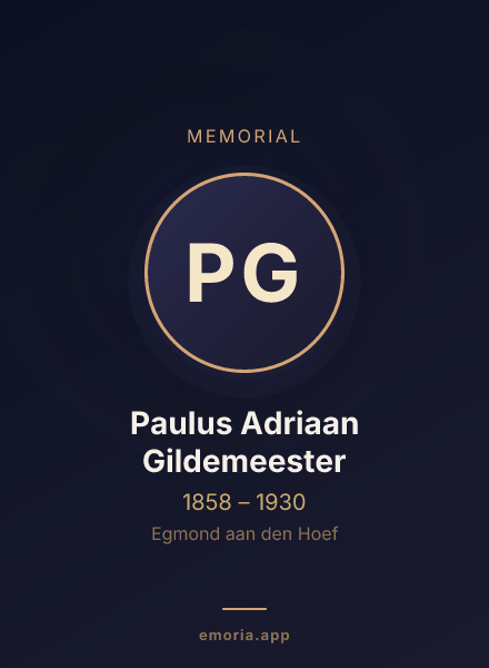 Memorial portrait of Paulus Adriaan Gildemeester