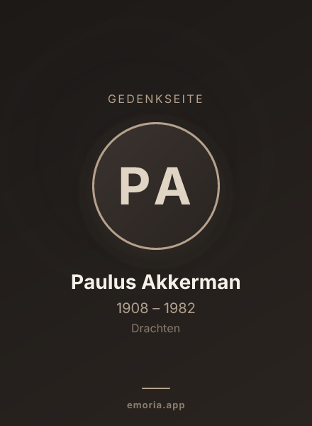 Gedenkportrait von Paulus Akkerman