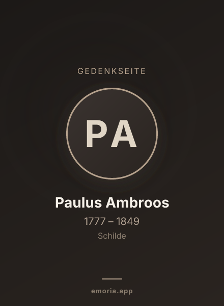 Gedenkportrait von Paulus Ambroos