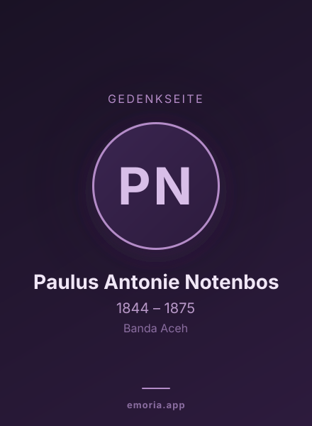 Gedenkportrait von Paulus Antonie Notenbos