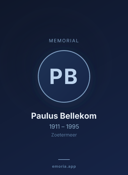 Memorial portrait of Paulus Bellekom