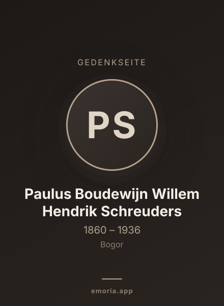Gedenkportrait von Paulus Boudewijn Willem Hendrik Schreuders