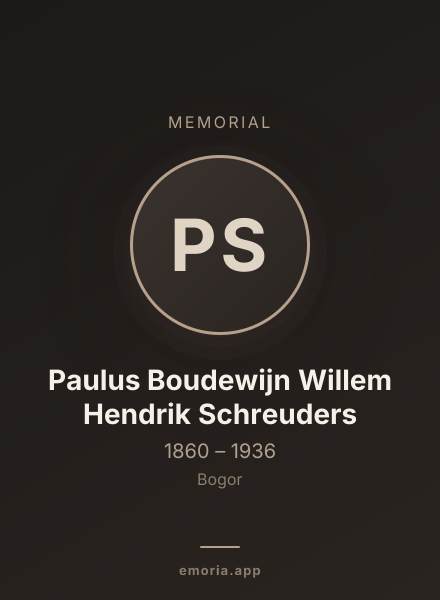 Memorial portrait of Paulus Boudewijn Willem Hendrik Schreuders