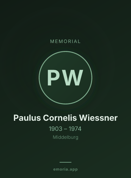 Memorial portrait of Paulus Cornelis Wiessner