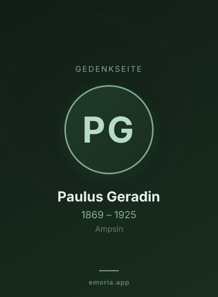 Gedenkportrait von Paulus Geradin