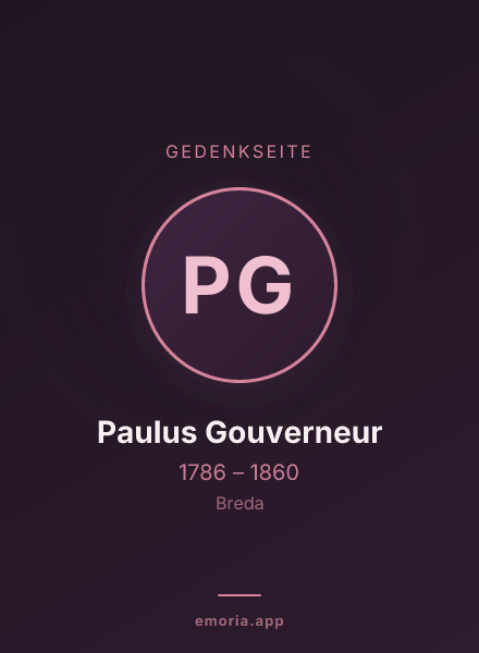Gedenkportrait von Paulus Gouverneur