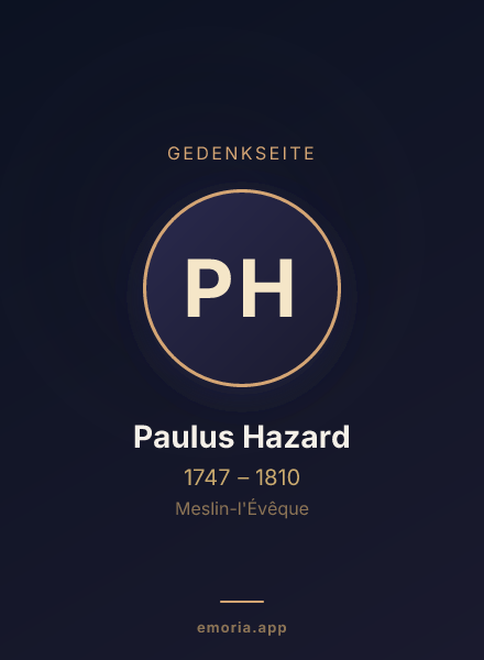 Gedenkportrait von Paulus Hazard