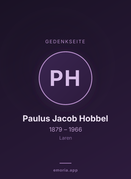 Gedenkportrait von Paulus Jacob Hobbel