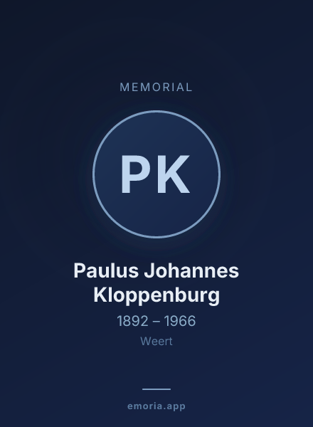 Memorial portrait of Paulus Johannes Kloppenburg