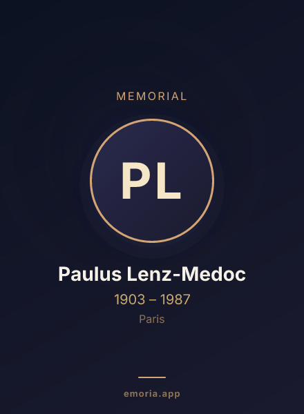 Memorial portrait of Paulus Lenz-Medoc