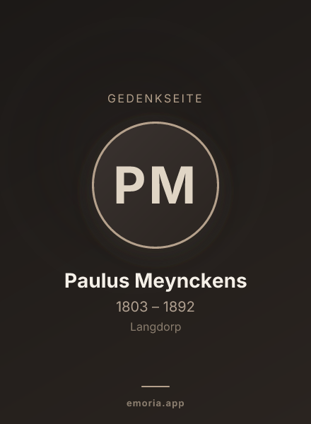 Gedenkportrait von Paulus Meynckens