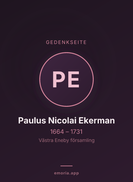 Gedenkportrait von Paulus Nicolai Ekerman