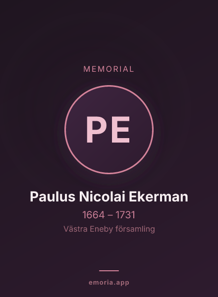 Memorial portrait of Paulus Nicolai Ekerman
