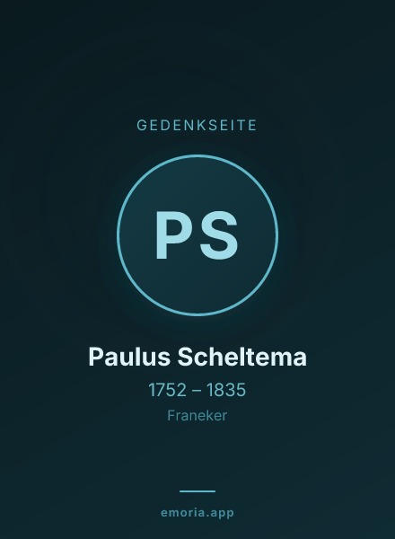 Gedenkportrait von Paulus Scheltema