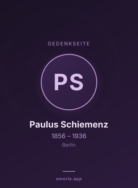 Gedenkportrait von Paulus Schiemenz