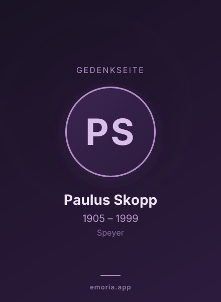 Gedenkportrait von Paulus Skopp