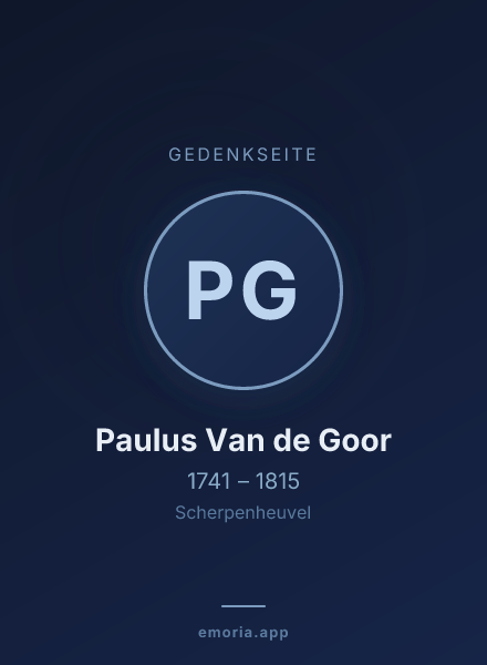 Gedenkportrait von Paulus Van de Goor
