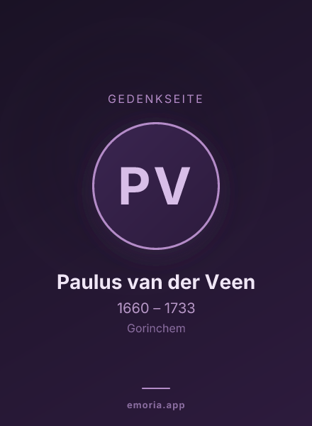 Gedenkportrait von Paulus van der Veen