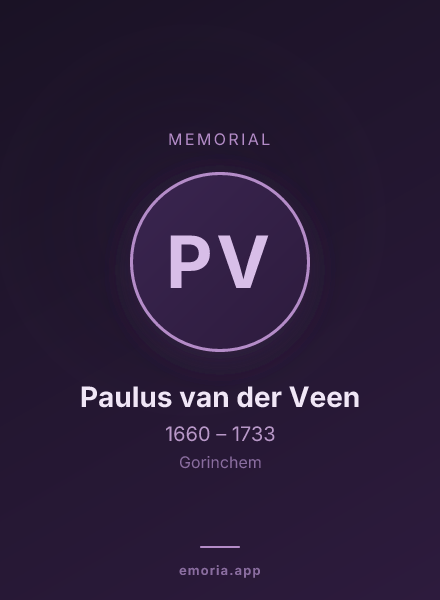 Memorial portrait of Paulus van der Veen