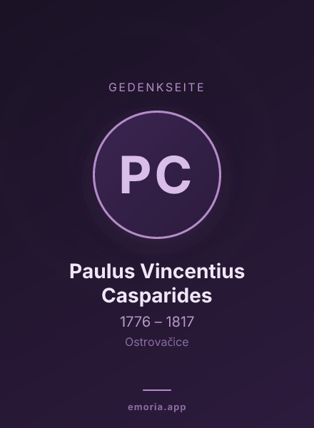 Gedenkportrait von Paulus Vincentius Casparides