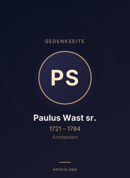 Gedenkportrait von Paulus Wast sr.