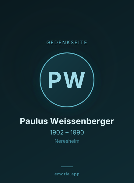 Gedenkportrait von Paulus Weissenberger