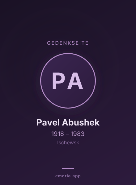 Gedenkportrait von Pavel Abushek