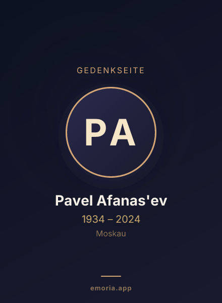 Gedenkportrait von Pavel Afanas'ev
