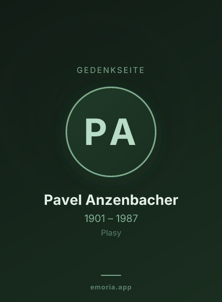 Gedenkportrait von Pavel Anzenbacher
