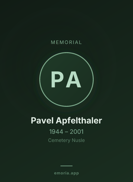 Memorial portrait of Pavel Apfelthaler