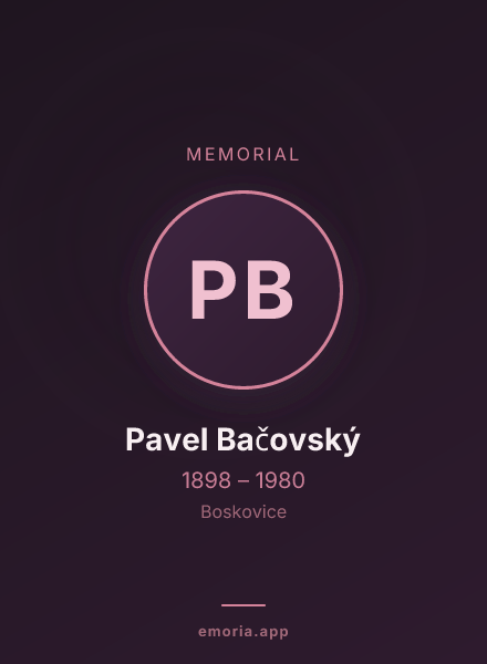 Memorial portrait of Pavel Bačovský