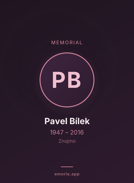 Memorial portrait of Pavel Bílek