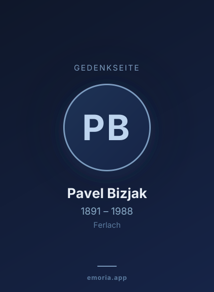 Gedenkportrait von Pavel Bizjak