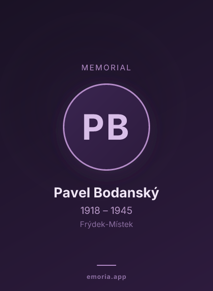 Memorial portrait of Pavel Bodanský