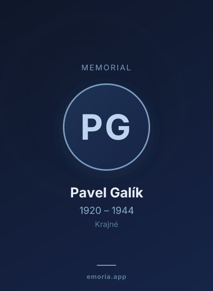 Memorial portrait of Pavel Galík