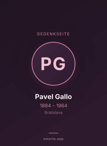 Gedenkportrait von Pavel Gallo